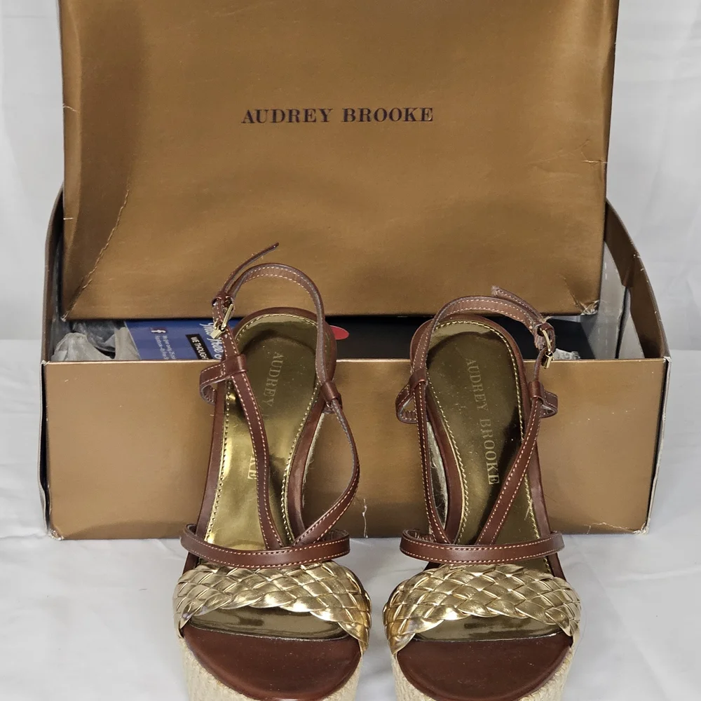 Audrey Brooke Bohemian Brown and Gold Women's Sandals